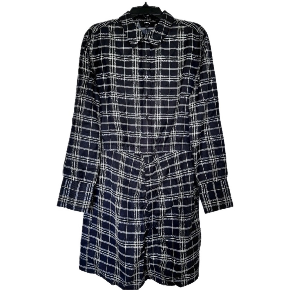 THEORY Plaid Silk Blend Mini Dress size S